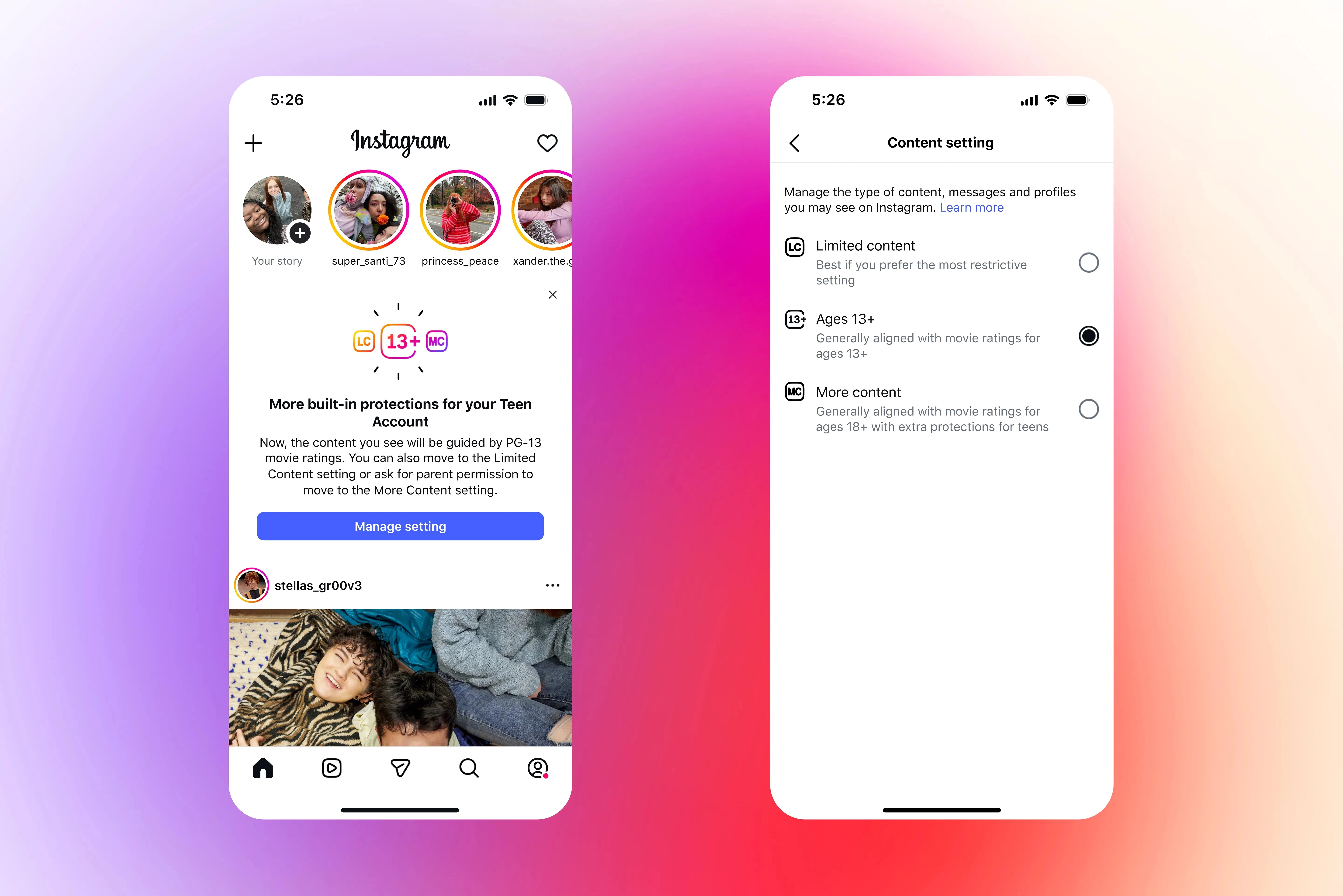 Instagram Siết Chặt Nội Dung: Tài Khoản Teen Chỉ Xem Được Nội Dung PG-13